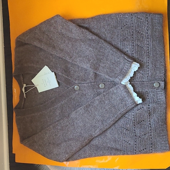 Sezane charles jumper cardigan taupe - Picture 6 of 9